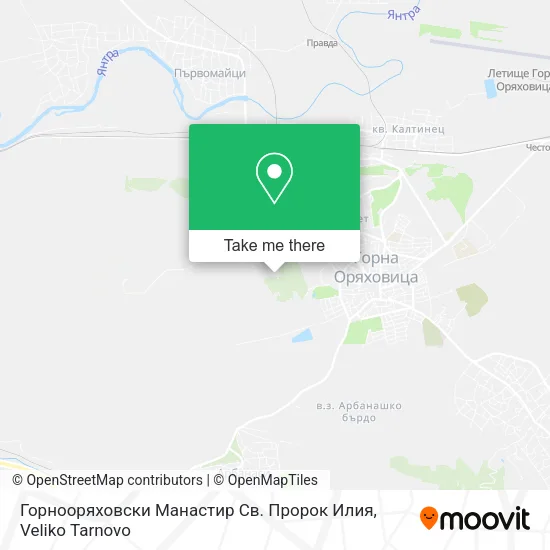 Карта Горнооряховски Манастир Св. Пророк Илия