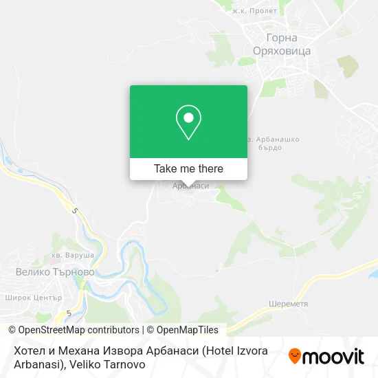 Карта Хотел  и Механа  Извора  Арбанаси (Hotel Izvora Arbanasi)