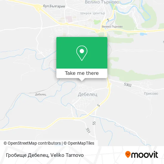 Гробище Дебелец map