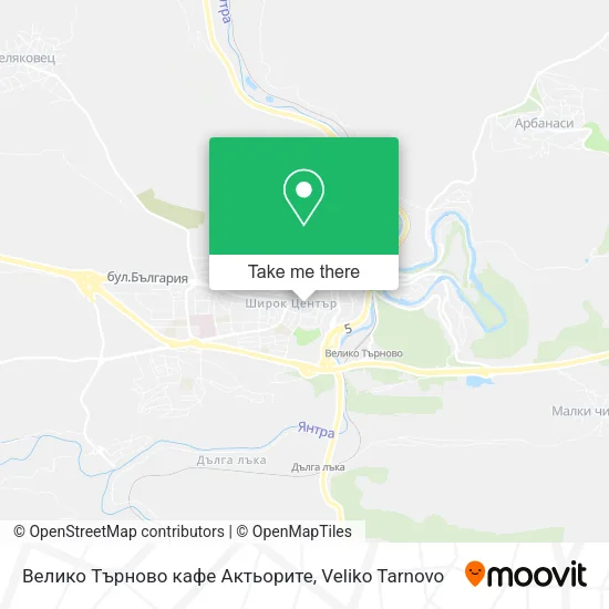 Карта Велико Търново кафе Актьорите
