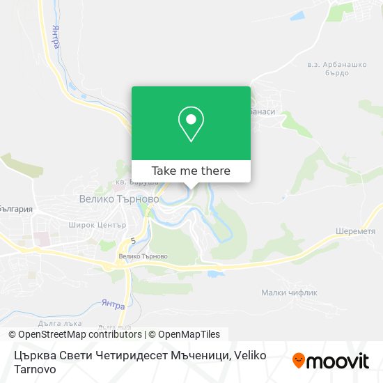 Карта Църква Свети Четиридесет Мъченици