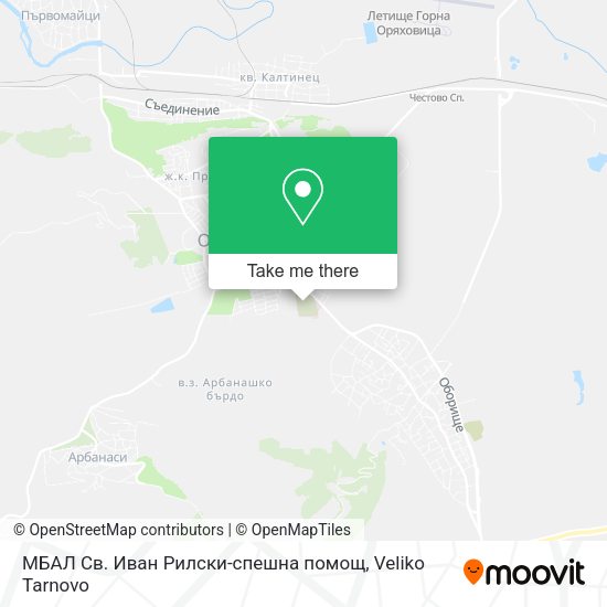 Карта МБАЛ Св. Иван Рилски-спешна помощ