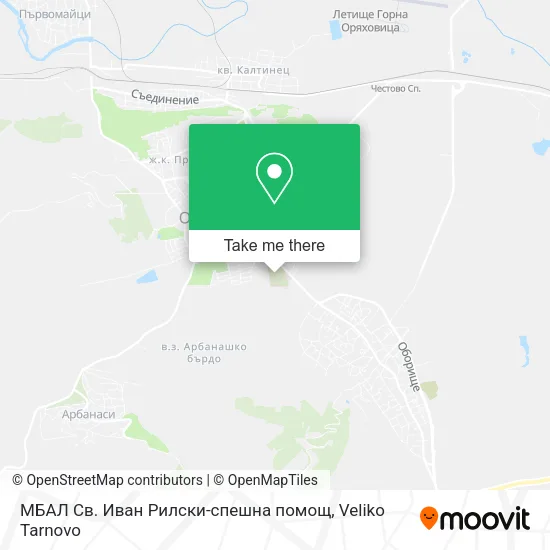 Карта МБАЛ Св. Иван Рилски-спешна помощ