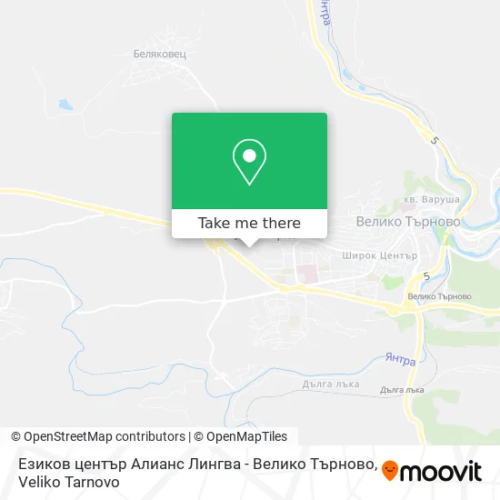 Карта Езиков център Алианс Лингва - Велико Търново