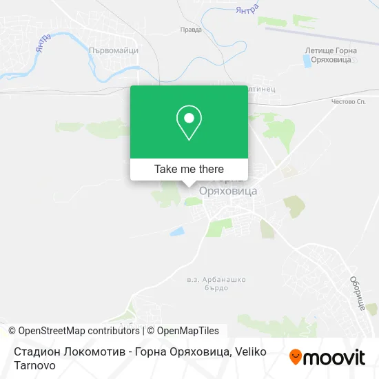Карта Стадион Локомотив - Горна Оряховица