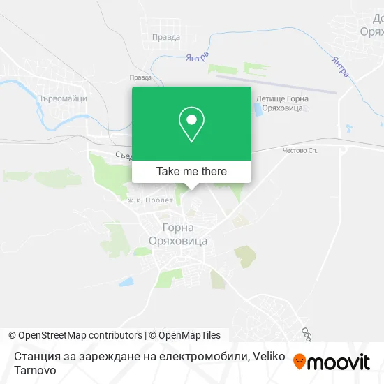 Карта Станция за зареждане на електромобили