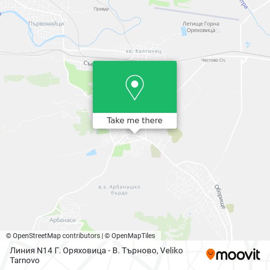 Линия N14 Г. Оряховица - В. Търново map