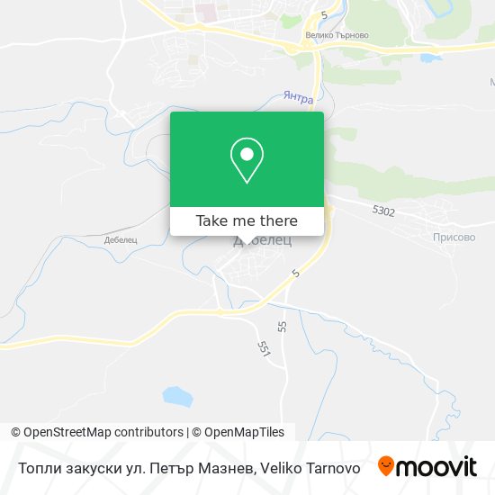 Карта Топли закуски ул. Петър Мазнев