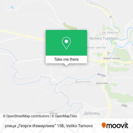 Карта улица „Георги Измирлиев“ 15Б