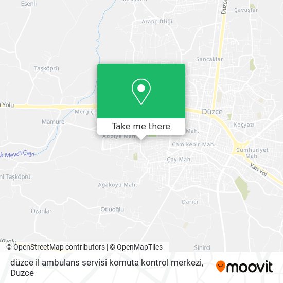 düzce il ambulans servisi komuta kontrol merkezi map