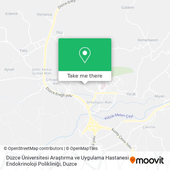 Düzce Üniversitesi Araştırma ve Uygulama Hastanesi Endokrinoloji Polikliniği map