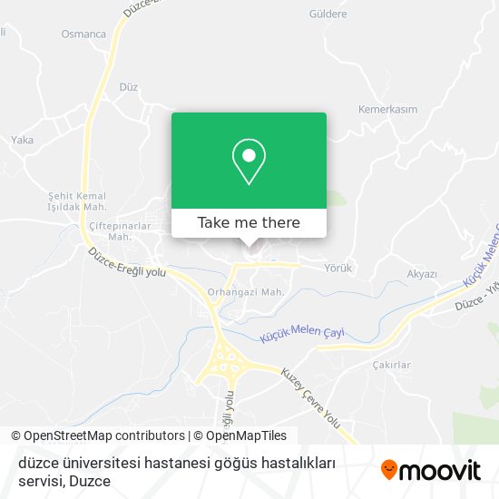 düzce üniversitesi hastanesi göğüs hastalıkları servisi map