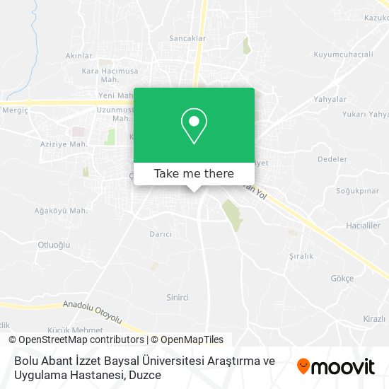 Bolu Abant İzzet Baysal Üniversitesi Araştırma ve Uygulama Hastanesi map