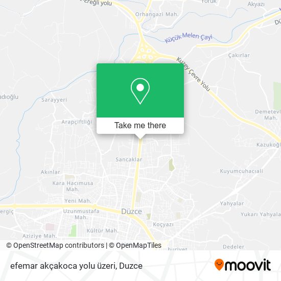 efemar akçakoca yolu üzeri map