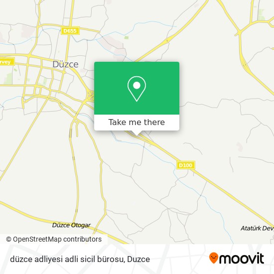 düzce adliyesi adli sicil bürosu map