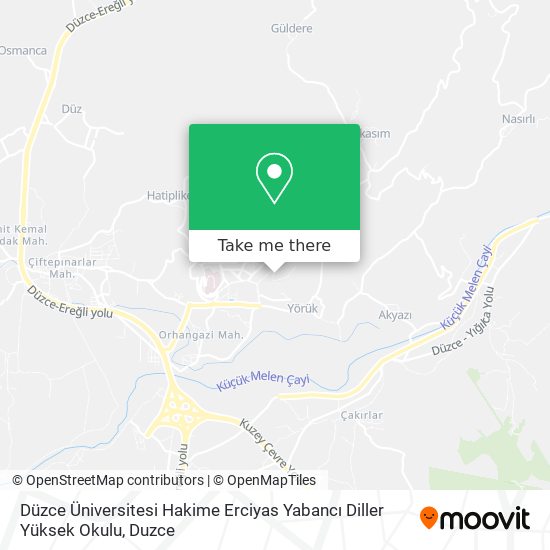 Düzce Üniversitesi Hakime Erciyas Yabancı Diller Yüksek Okulu map