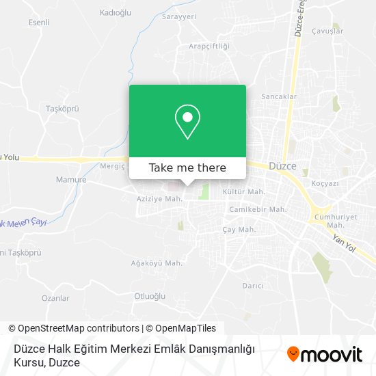 Düzce Halk Eğitim Merkezi Emlâk Danışmanlığı Kursu map