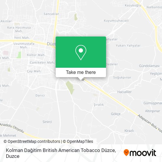 Kolman Dağitim British American Tobacco Düzce map