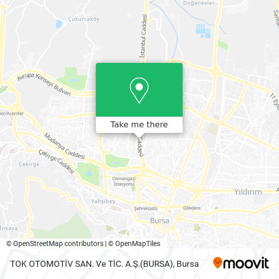 TOK OTOMOTİV SAN. Ve TİC. A.Ş.(BURSA) map
