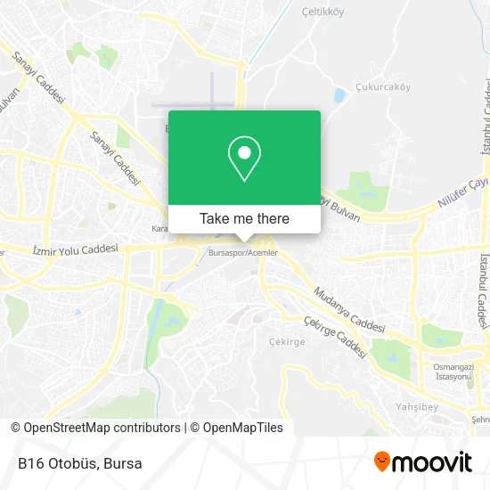 B16 Otobüs map