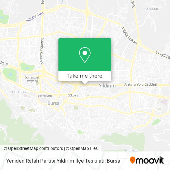 Yeniden Refah Partisi Yıldırım İlçe Teşkilatı map