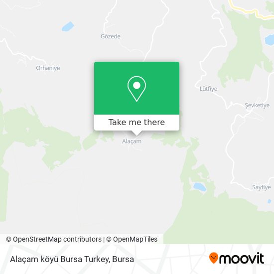 Alaçam köyü  Bursa Turkey map