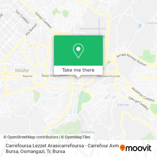 Carrefoursa Lezzet Arasıcarrefoursa - Carrefour Avm Bursa, Osmangazi, Tr map