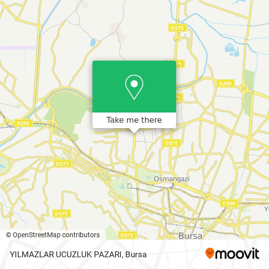 how to get to yilmazlar ucuzluk pazari in osmangazi by bus metro or cable car