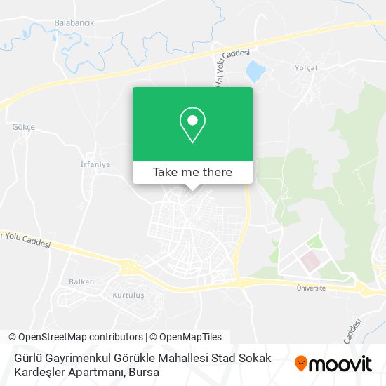 Gürlü Gayrimenkul Görükle Mahallesi Stad Sokak Kardeşler Apartmanı map