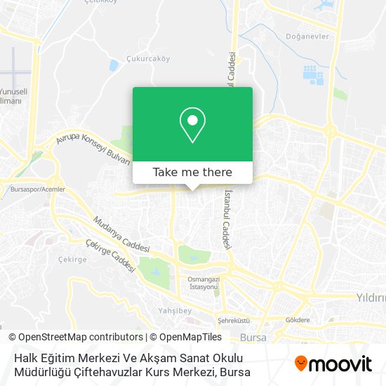 Halk Eğitim Merkezi Ve Akşam Sanat Okulu Müdürlüğü Çiftehavuzlar Kurs Merkezi map