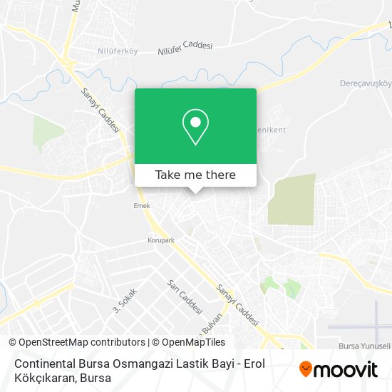 Continental Bursa Osmangazi Lastik Bayi - Erol Kökçıkaran map