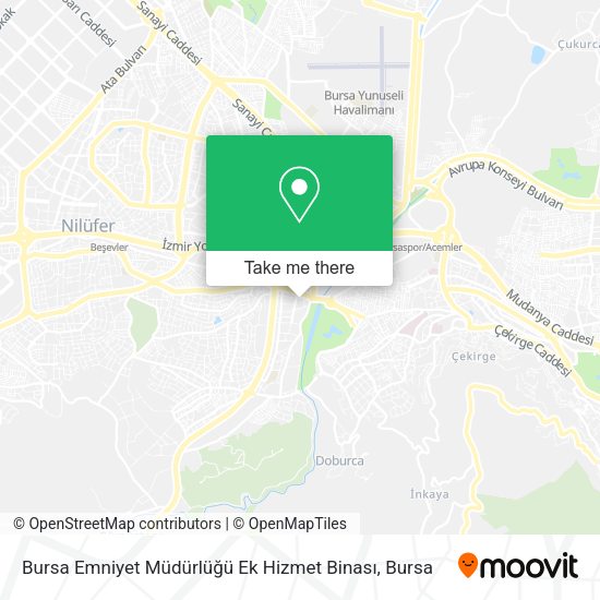 Bursa Emniyet Müdürlüğü Ek Hizmet Binası map