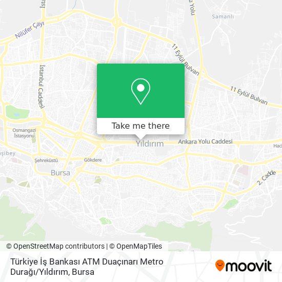 Türkiye İş Bankası ATM Duaçınarı Metro Durağı / Yıldırım map