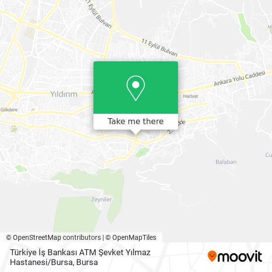 Türkiye İş Bankası ATM Şevket Yılmaz Hastanesi / Bursa map