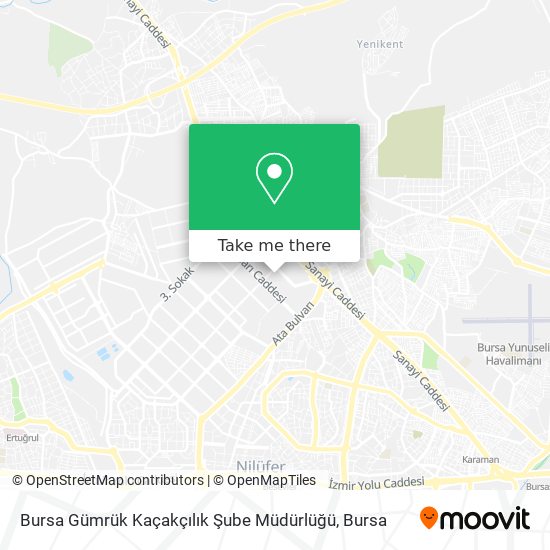 Bursa Gümrük Kaçakçılık Şube Müdürlüğü map