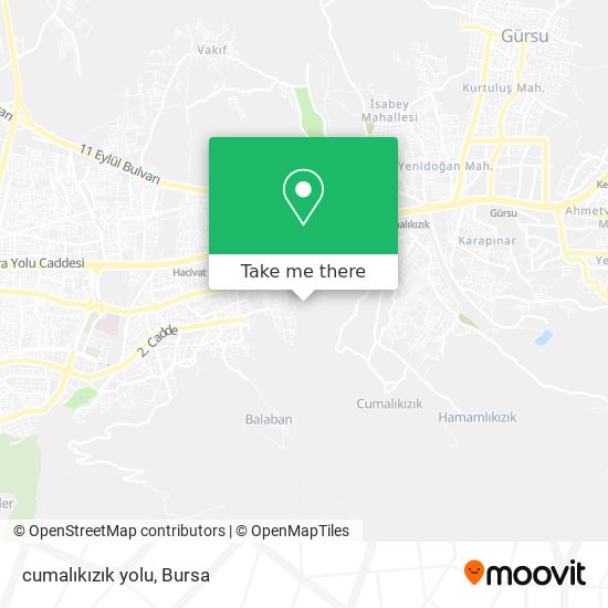 cumalıkızık yolu map