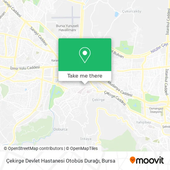 Çekirge Devlet Hastanesi Otobüs Durağı map