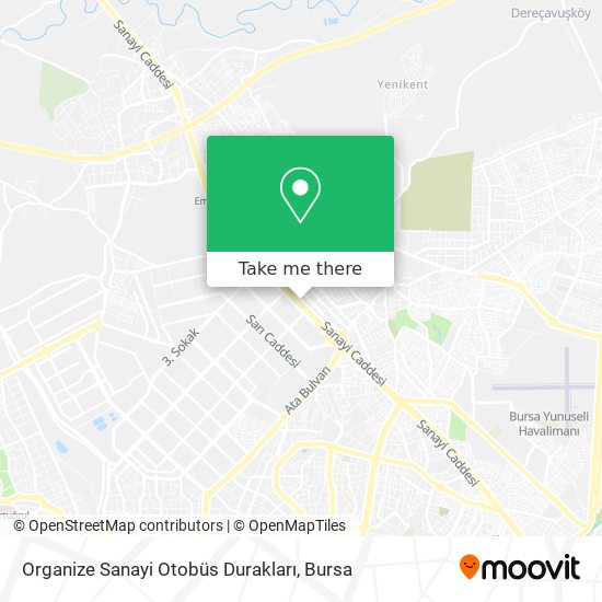 Organize Sanayi Otobüs Durakları map
