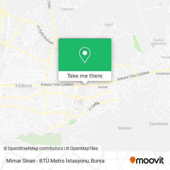 Mimar Sinan - BTÜ Metro İstasyonu map