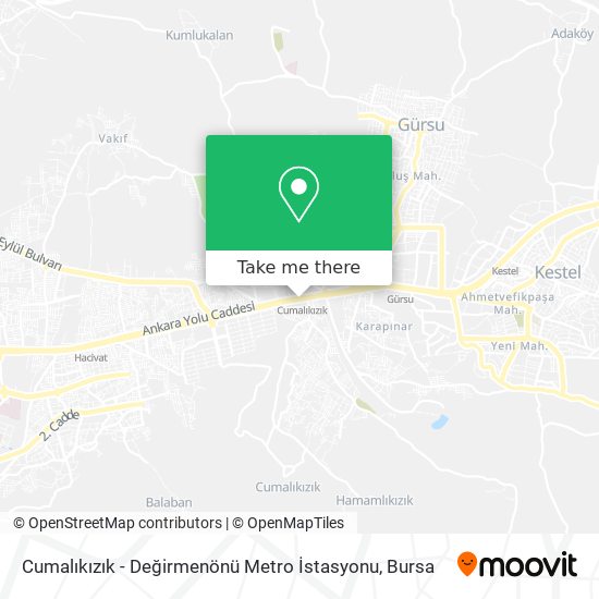 Cumalıkızık - Değirmenönü Metro İstasyonu map