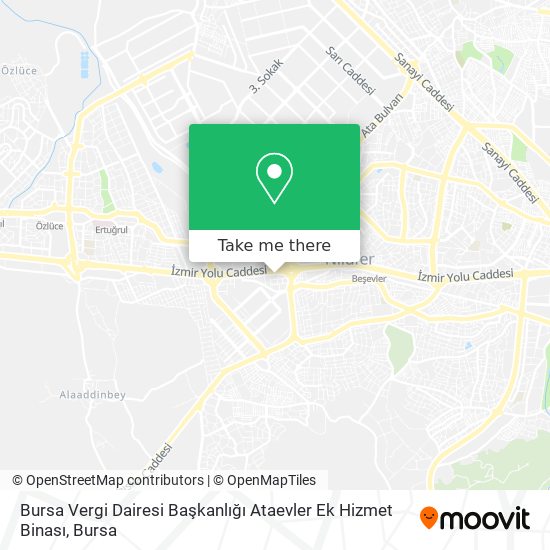 Bursa Vergi Dairesi Başkanlığı Ataevler Ek Hizmet Binası map