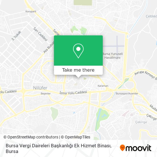 Bursa Vergi Daireleri Başkanlığı Ek Hizmet Binası map