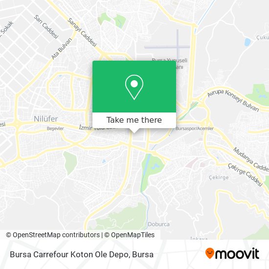 Bursa Carrefour Koton Ole Depo map