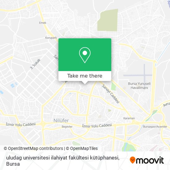 uludag universitesi ilahiyat fakültesi kütüphanesi map