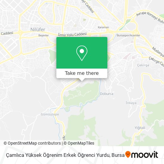 Çamlıca Yüksek Öğrenim Erkek Öğrenci Yurdu map
