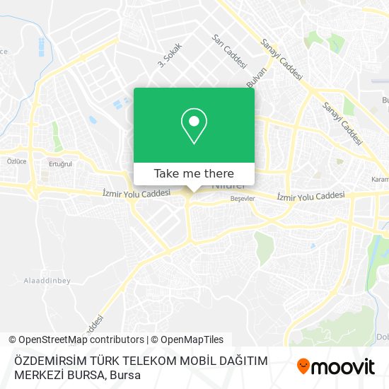 ÖZDEMİRSİM TÜRK TELEKOM MOBİL DAĞITIM MERKEZİ BURSA map