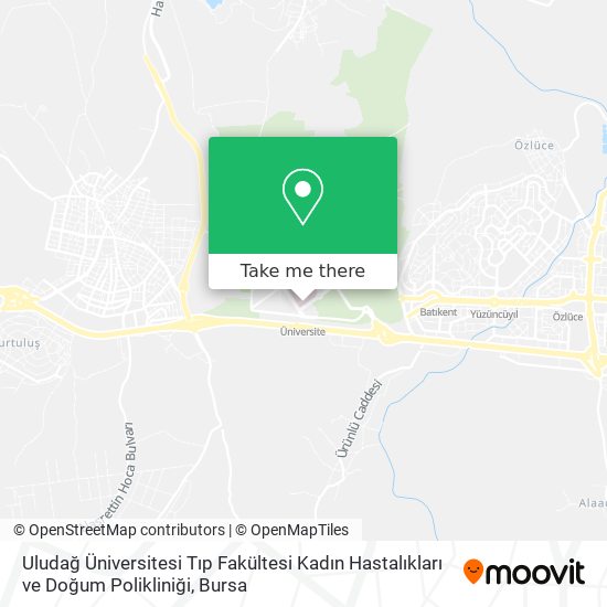 Uludağ Üniversitesi Tıp Fakültesi Kadın Hastalıkları ve Doğum Polikliniği map