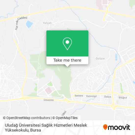Uludağ Üniversitesi Sağlık Hizmetleri Meslek Yüksekokulu map