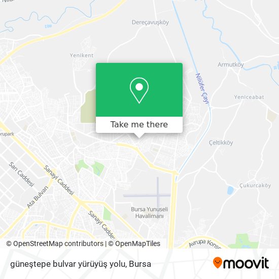 güneştepe bulvar yürüyüş yolu map