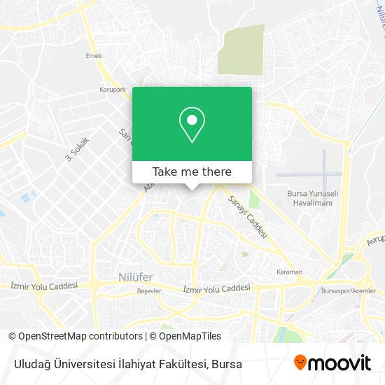 Uludağ Üniversitesi İlahiyat Fakültesi map